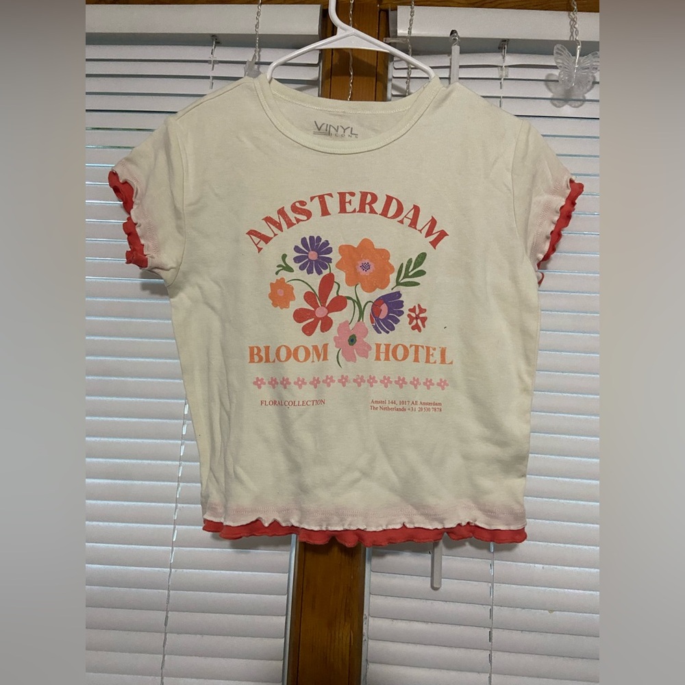 Cream and Pink Floral T-Shirt